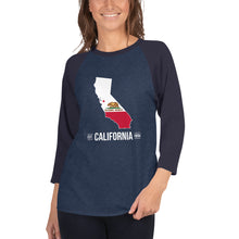 3/4 sleeve raglan shirt - California State Flag