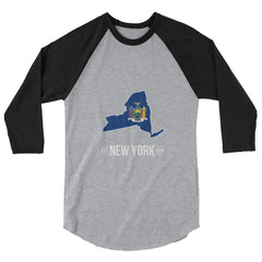 3/4 Sleeve New York Flag Raglan Shirt 3/4 Sleeve New York Flag Raglan Shirt