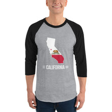 3/4 sleeve raglan shirt - California State Flag