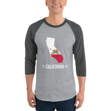 3/4 sleeve raglan shirt - California State Flag