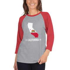 3/4 sleeve raglan shirt - California State Flag 3/4 sleeve raglan shirt - California State Flag