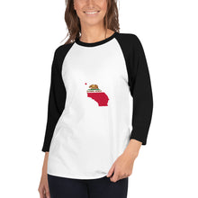 3/4 sleeve raglan shirt - California State Flag
