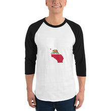 3/4 sleeve raglan shirt - California State Flag