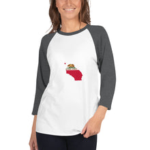 3/4 sleeve raglan shirt - California State Flag