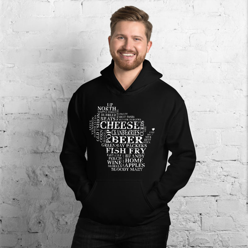 Men's Hoodie - Wisconsin - Words