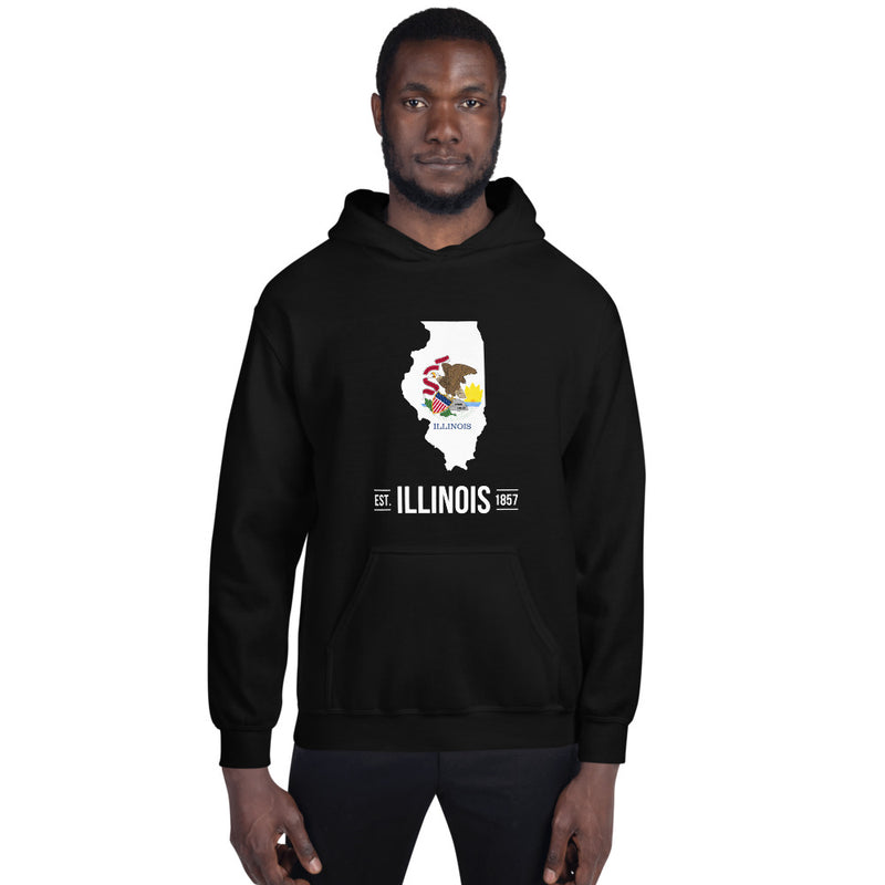 Men's Hoodie - Illinois - State Flag