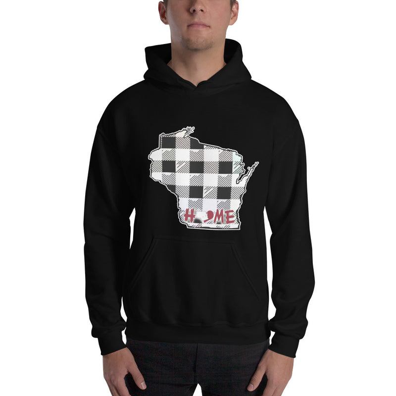 Men's Hoodie - Wisconsin - Tartan - Home Heart College
