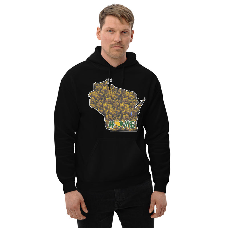 Men's Hoodie - Wisconsin - Lakes/Trees - HeartHome Pro