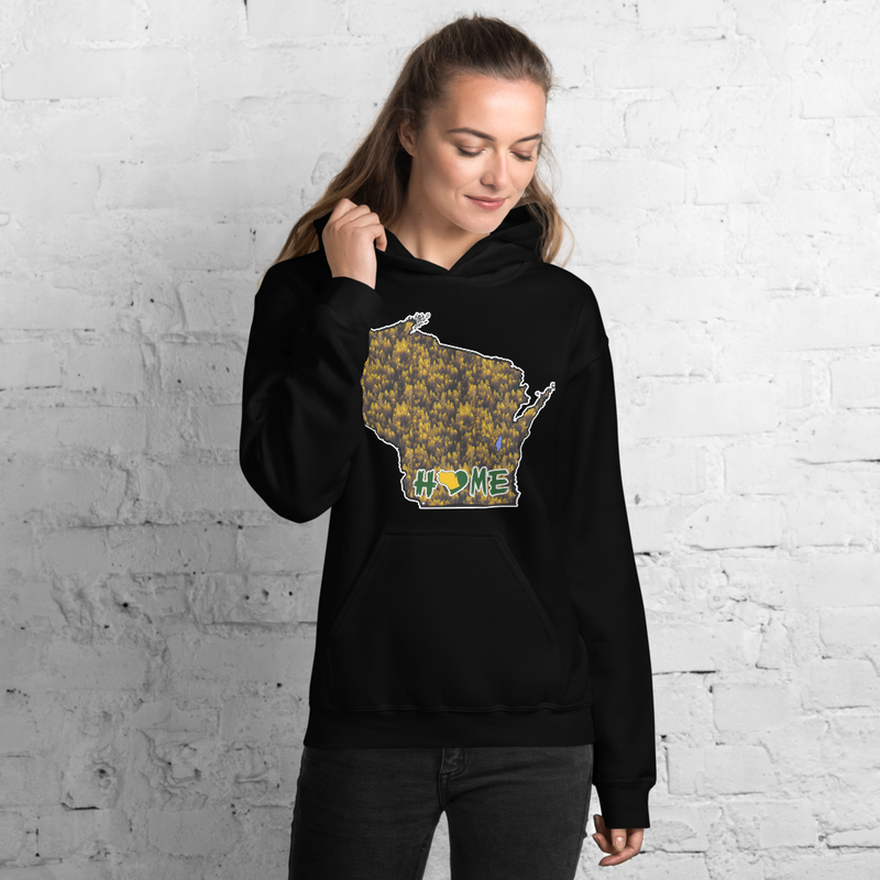 Women's Hoodie - Wisconsin - Lakes/Trees - HeartHome Pro