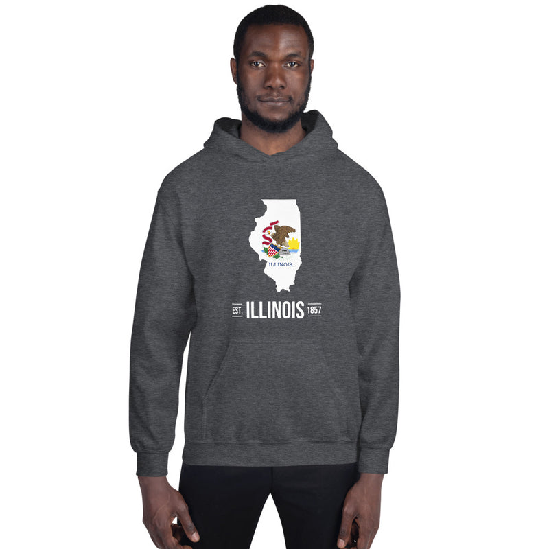 Men's Hoodie - Illinois - State Flag