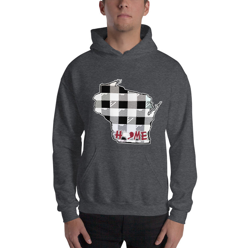 Men's Hoodie - Wisconsin - Tartan - Home Heart College