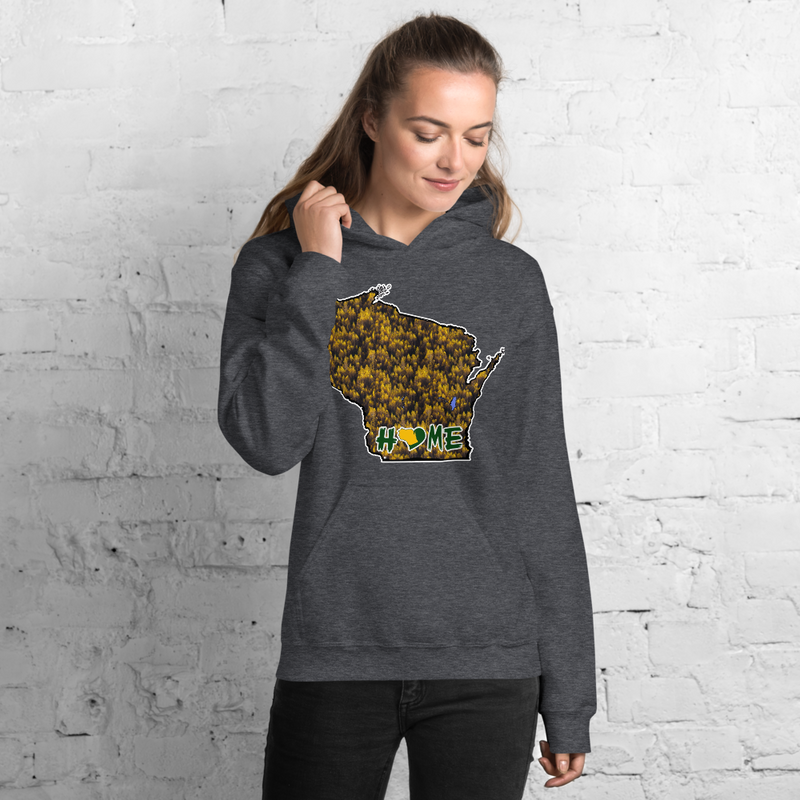 Women's Hoodie - Wisconsin - Lakes/Trees - HeartHome Pro