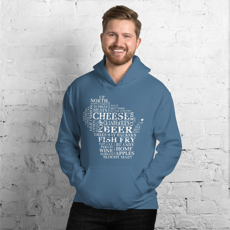 Men's Hoodie - Wisconsin - Words