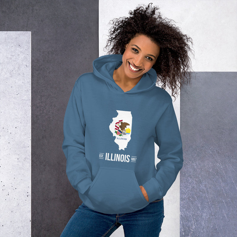 Women's Hoodie - Illinois - State Flag