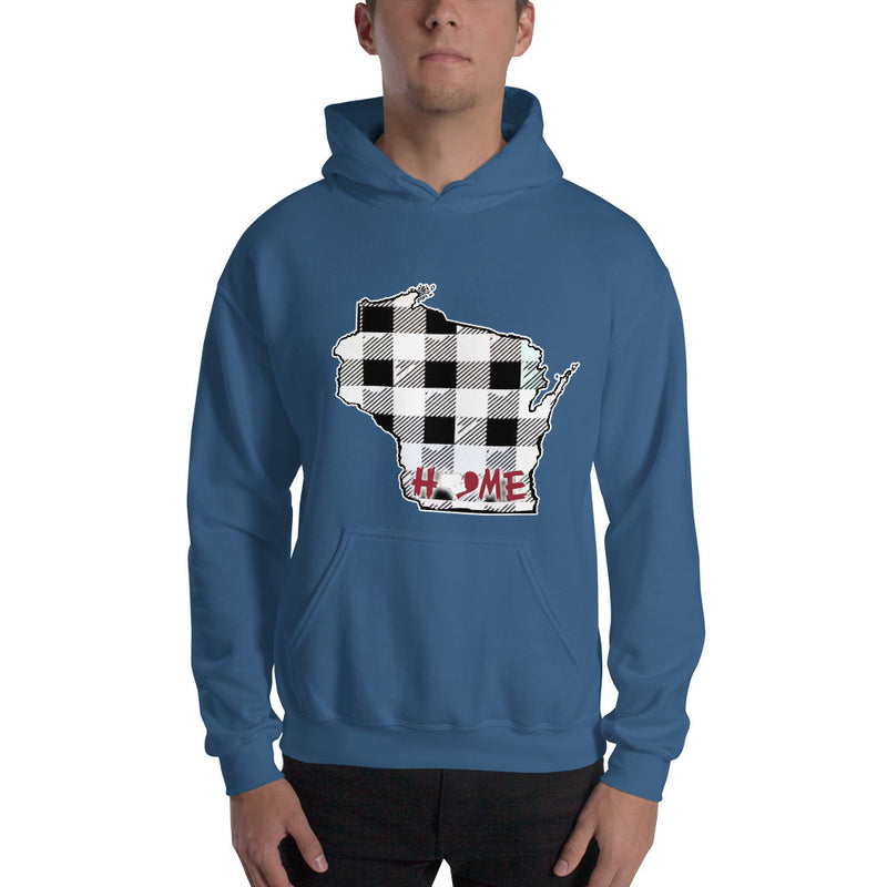Men's Hoodie - Wisconsin - Tartan - Home Heart College