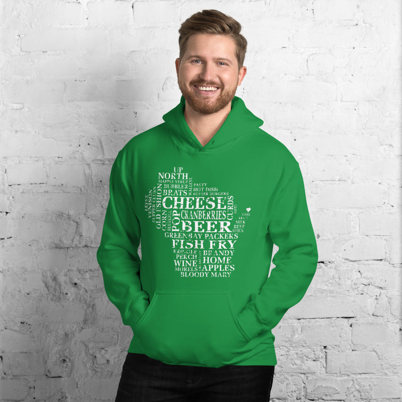 Men's Hoodie - Wisconsin - Words