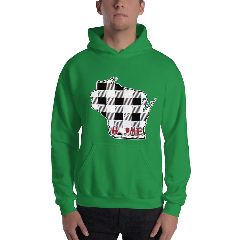 Men's Hoodie - Wisconsin - Tartan - Home Heart College