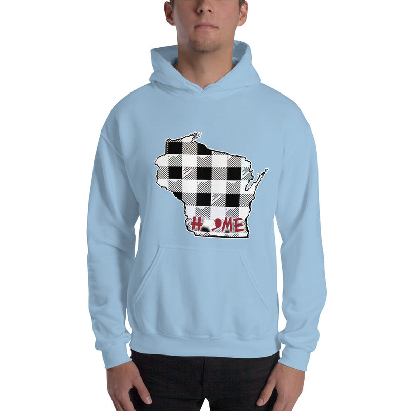 Men's Hoodie - Wisconsin - Tartan - Home Heart College