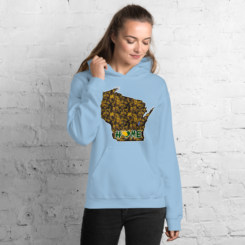 Women's Hoodie - Wisconsin - Lakes/Trees - HeartHome Pro