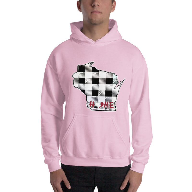 Men's Hoodie - Wisconsin - Tartan - Home Heart College