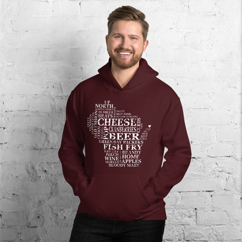 Men's Hoodie - Wisconsin - Words