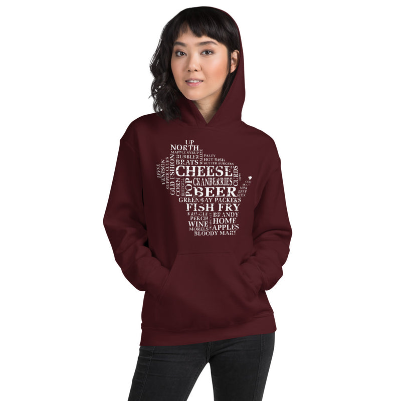 Women's Hoodie - Wisconsin - Words