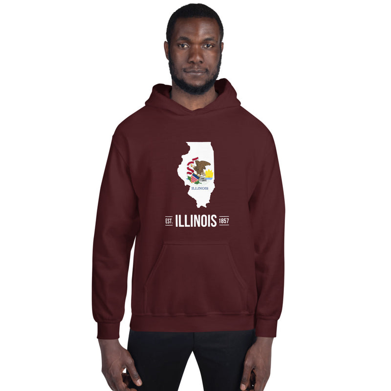 Men's Hoodie - Illinois - State Flag