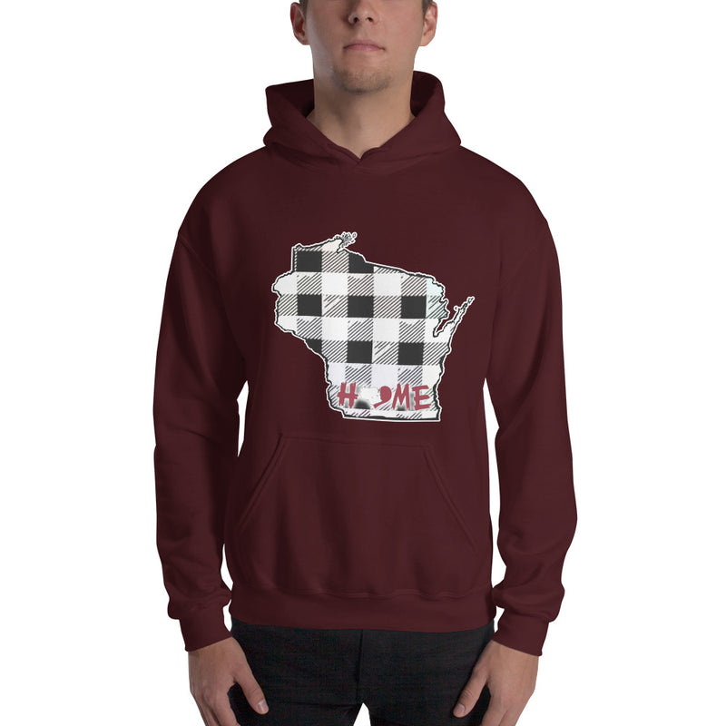 Men's Hoodie - Wisconsin - Tartan - Home Heart College
