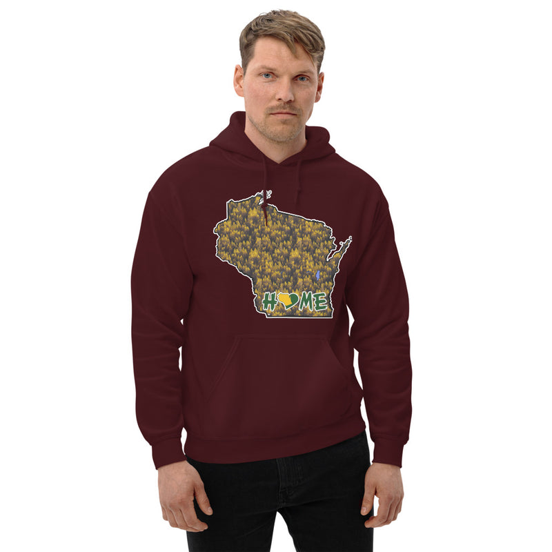 Men's Hoodie - Wisconsin - Lakes/Trees - HeartHome Pro