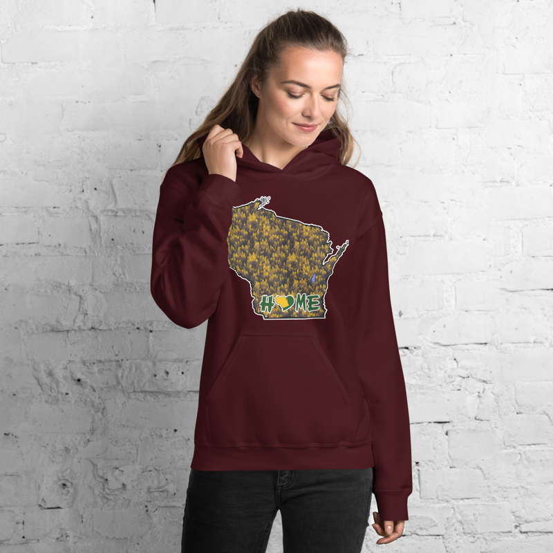 Women's Hoodie - Wisconsin - Lakes/Trees - HeartHome Pro