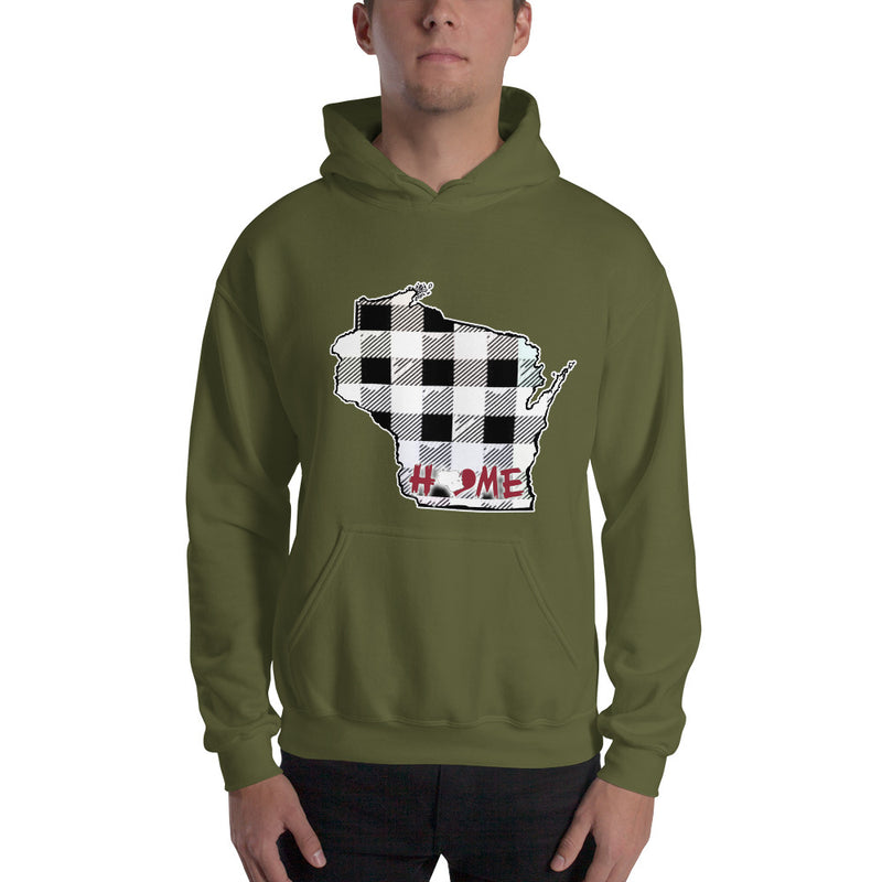 Men's Hoodie - Wisconsin - Tartan - Home Heart College
