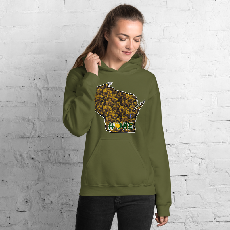Women's Hoodie - Wisconsin - Lakes/Trees - HeartHome Pro