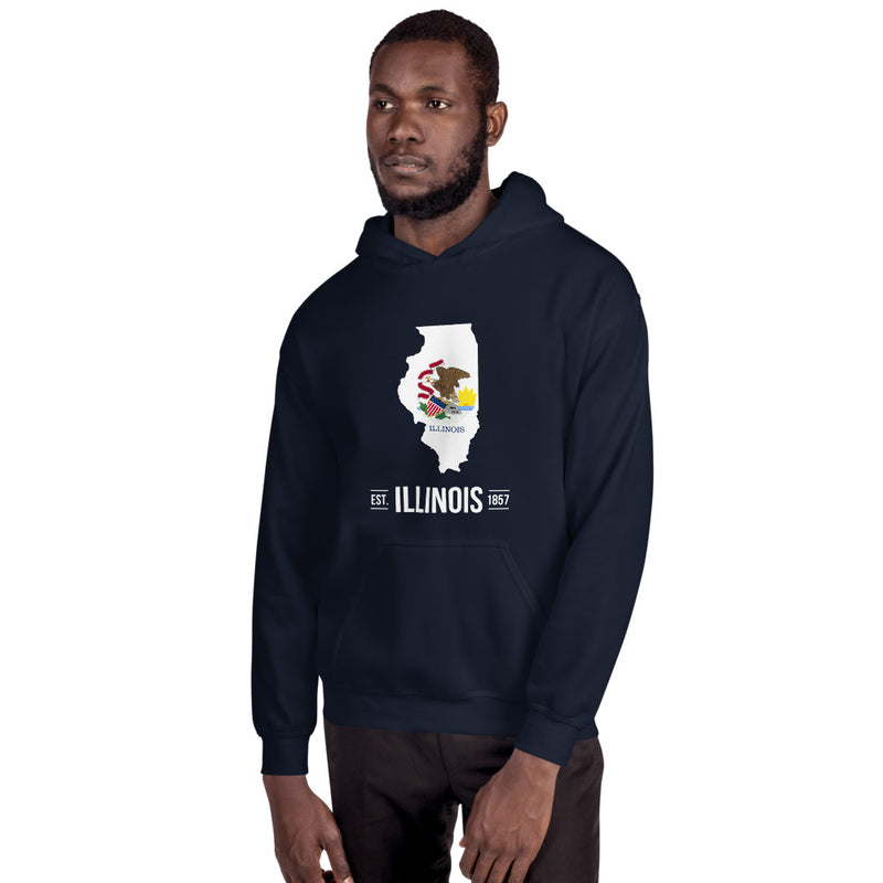 Men's Hoodie - Illinois - State Flag