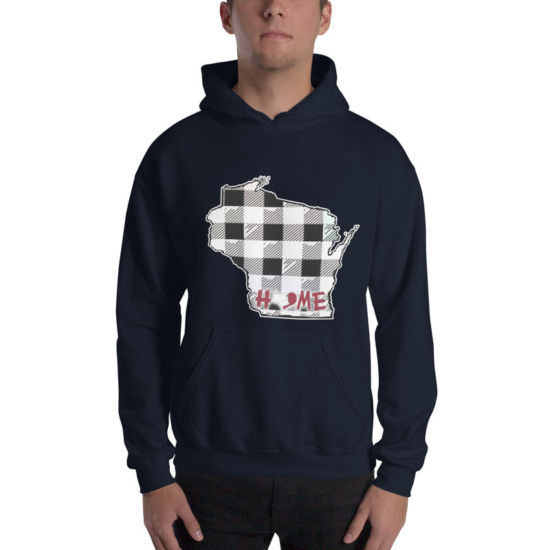 Men's Hoodie - Wisconsin - Tartan - Home Heart College