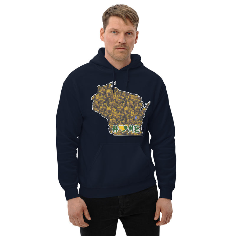 Men's Hoodie - Wisconsin - Lakes/Trees - HeartHome Pro