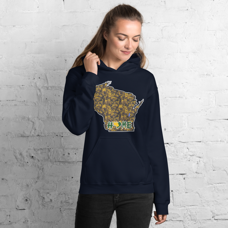 Women's Hoodie - Wisconsin - Lakes/Trees - HeartHome Pro