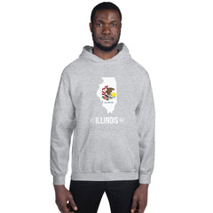 Men's Hoodie - Illinois - State Flag Men's Hoodie - Illinois - State Flag