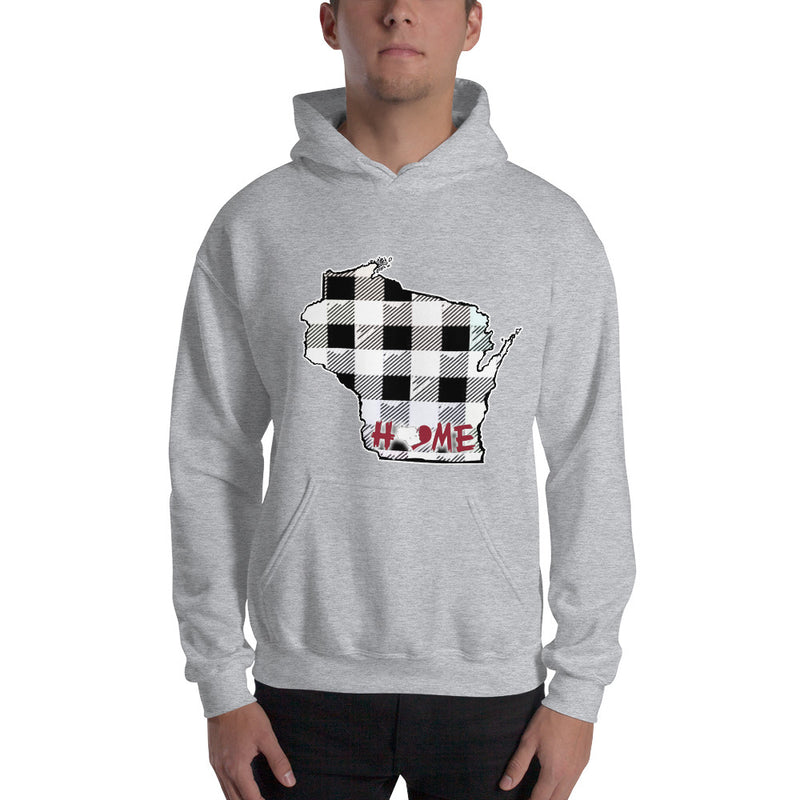Men's Hoodie - Wisconsin - Tartan - Home Heart College