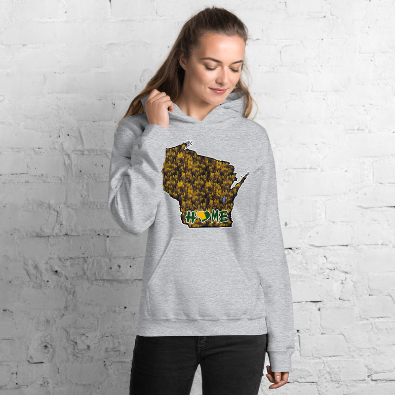 Women's Hoodie - Wisconsin - Lakes/Trees - HeartHome Pro