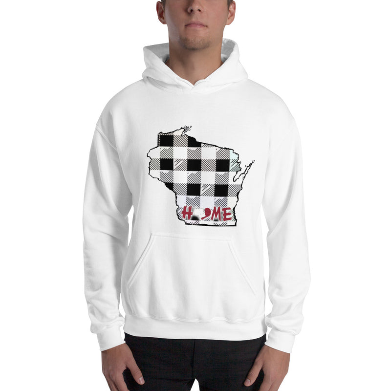 Men's Hoodie - Wisconsin - Tartan - Home Heart College