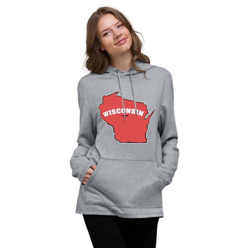 LIGHTweight Hoodie - Wisconsin - Arc Text