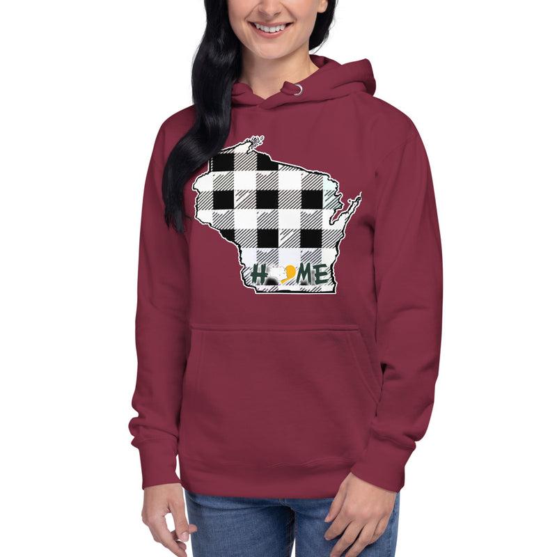 Women's Hoodie - Wisconsin - Tartan - Home Heart Pro