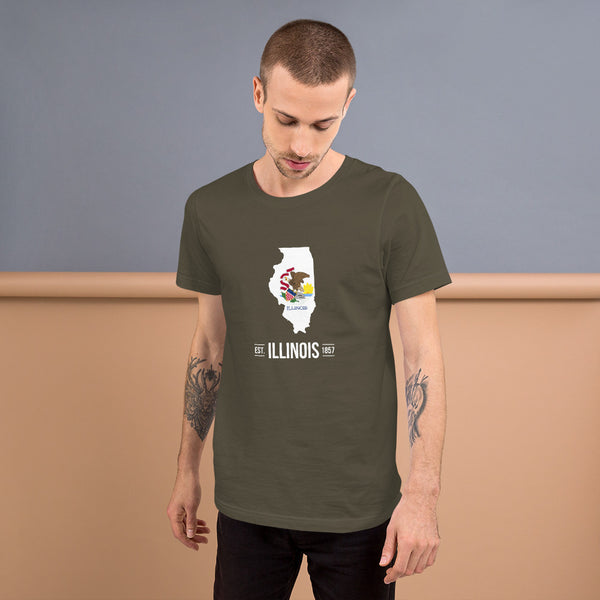 Men's T-Shirt - Illinois - State Flag