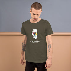Men's T-Shirt - Illinois - State Flag Men's T-Shirt - Illinois - State Flag