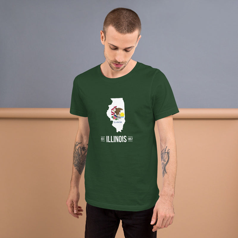 Men's T-Shirt - Illinois - State Flag