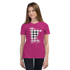 Youth Short Sleeve T-Shirt - Minnesota - Tartan Plaid Youth Short Sleeve T-Shirt - Minnesota - Tartan Plaid