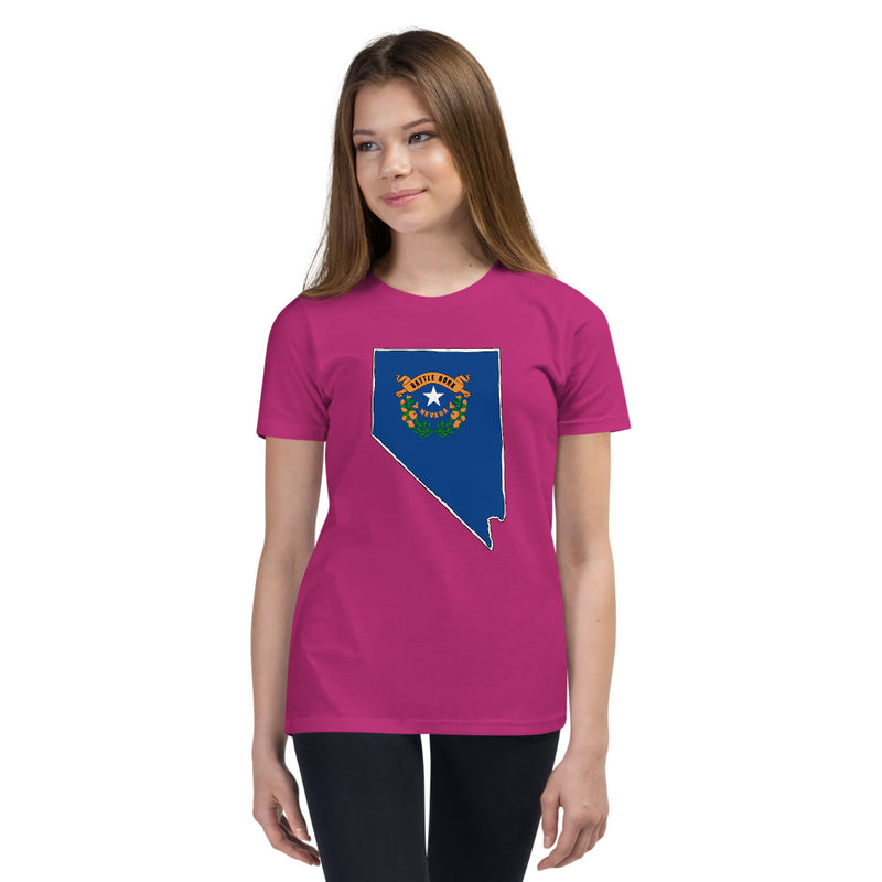 Girl's T-Shirt - Nevada - State Flag