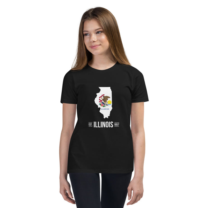 Girl's T-Shirt - Illinois - State Flag
