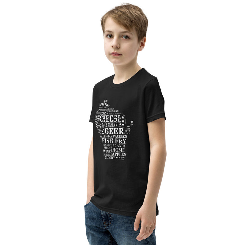 Youth Boys T-Shirt - Wisconsin - Words