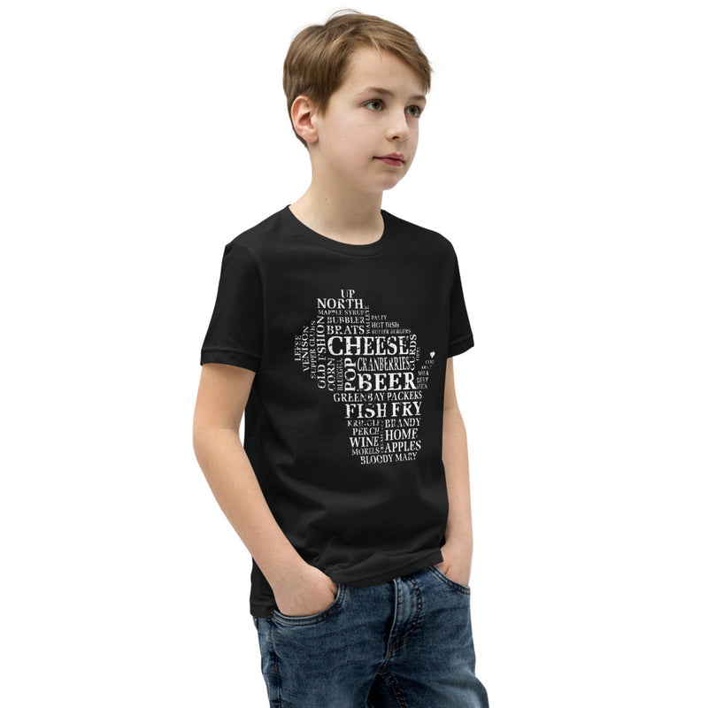 Youth Boys T-Shirt - Wisconsin - Words